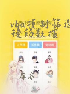 vba复制筛选后的数据