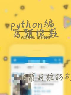 python编写随机数