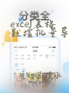 excel表格数据批量导入excel模板