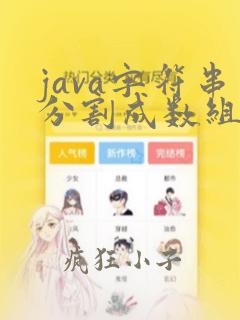 java字符串分割成数组