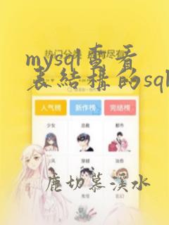 mysql查看表结构的sql指令