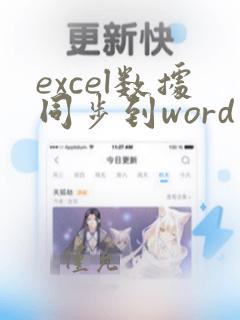 excel数据同步到word