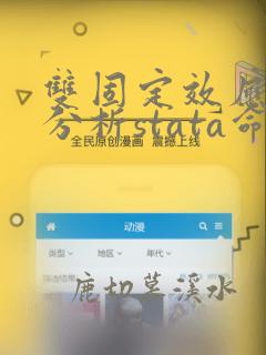 双固定效应模型分析stata命令