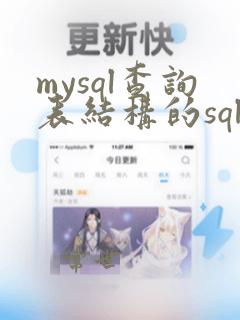 mysql查询表结构的sql