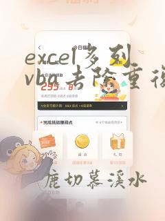 excel多列vba去除重复项