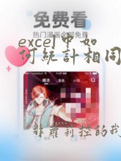 excel中如何统计相同数据的个数