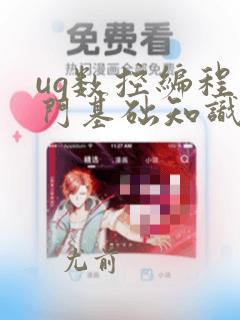 ug数控编程入门基础知识