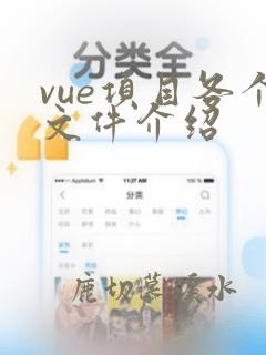 vue项目各个文件介绍