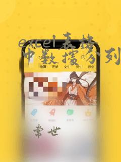 excel表格中数据分列