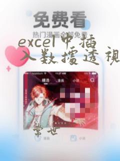 excel中插入数据透视表