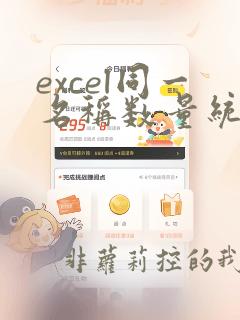 excel同一名称数量统计函数