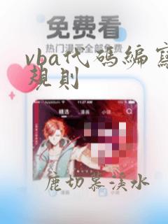 vba代码编写规则