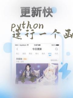 python 运行一个函数