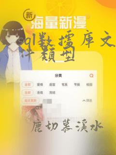 sql数据库文件类型