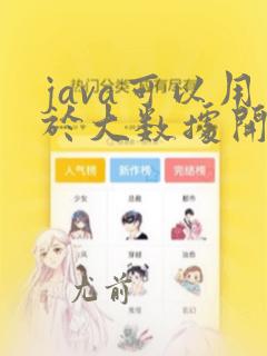 java可以用于大数据开发吗