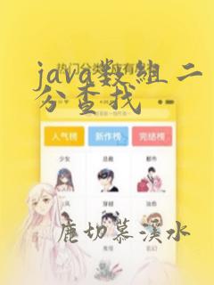java数组二分查找
