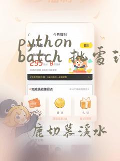 python batch 批处理 框架