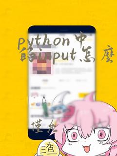 python中的input怎么用