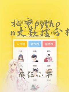 北京python大数据分析