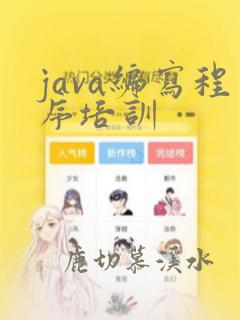 java编写程序培训