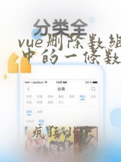 vue删除数组中的一条数据