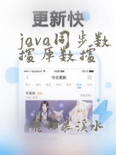 java同步数据库数据
