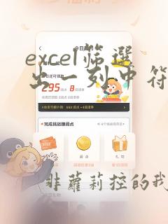 excel筛选出一列中符合条件的数据