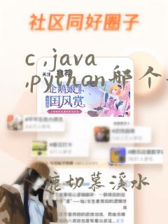 c ,java,python哪个好