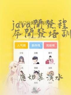 java开发程序开发培训班