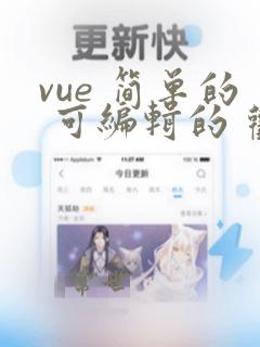 vue 简单的 可编辑的 欢迎模板