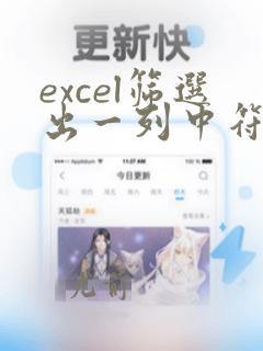 excel筛选出一列中符合条件的数据