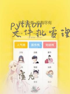 python 文件批处理