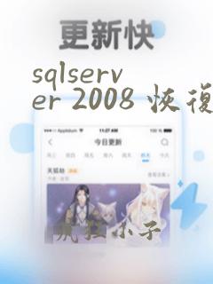 sqlserver 2008 恢复数据库
