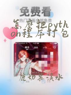 怎么把python程序打包成可执行文件
