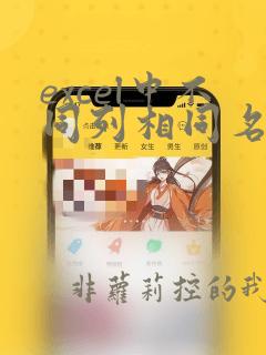 excel中不同列相同名称的数据求和