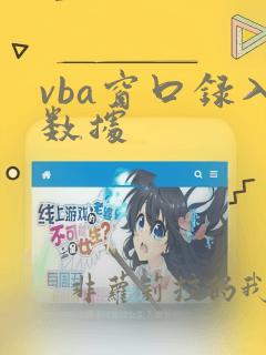 vba窗口录入数据