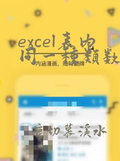 excel表内同一种类数据汇总