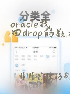 oracle找回drop的数据