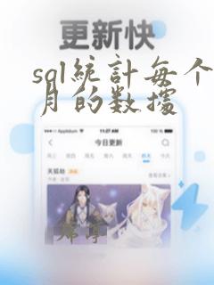 sql统计每个月的数据