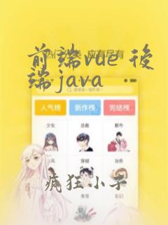 前端vue 后端java
