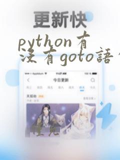 python有没有goto语句