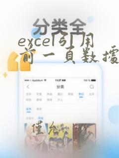 excel引用前一页数据