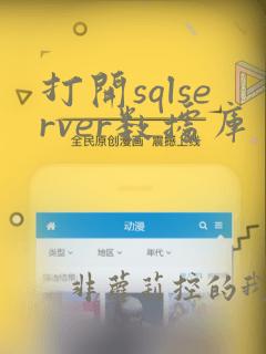打开sqlserver数据库