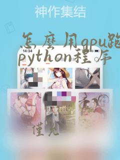 怎么用gpu跑python程序