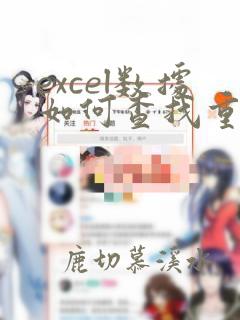 excel数据如何查找重复的数据