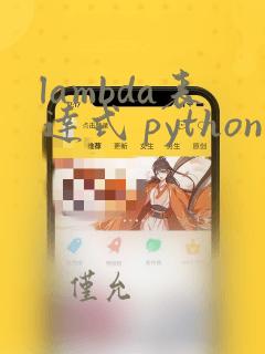 lambda表达式 python