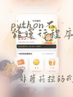 python不能运行程序