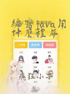 编写java用什么程序