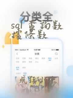 sql 查询数据条数
