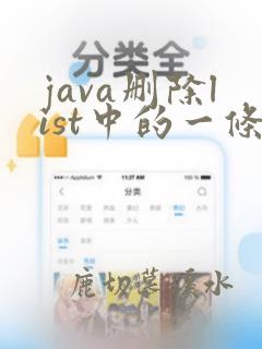 java删除list中的一条数据
